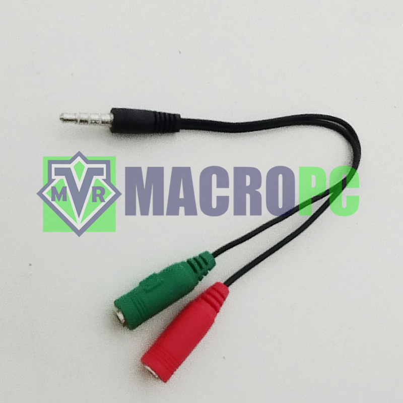 adaptador plug 3.5mm a 2 plug hembra audio mic